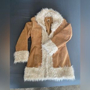 Suede and faux fur jacket